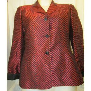 EMIL RUTENBERG red black striped cocktail blazer WOMEN M